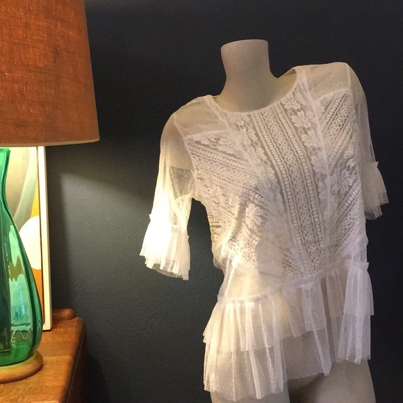NWT Umgee Lace Crop Top S M L - Picture 1 of 7